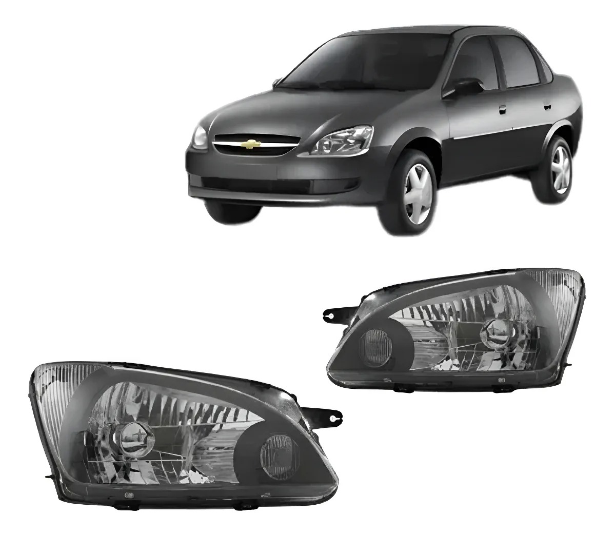 Par Farol Corsa Classic Máscara Negra 2011 2012 2013 14 2015