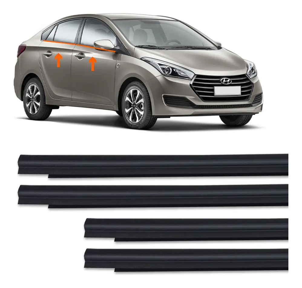 Juego de Colisas Externas de Vidrio para Hyundai HB20S (2013 a 2019)