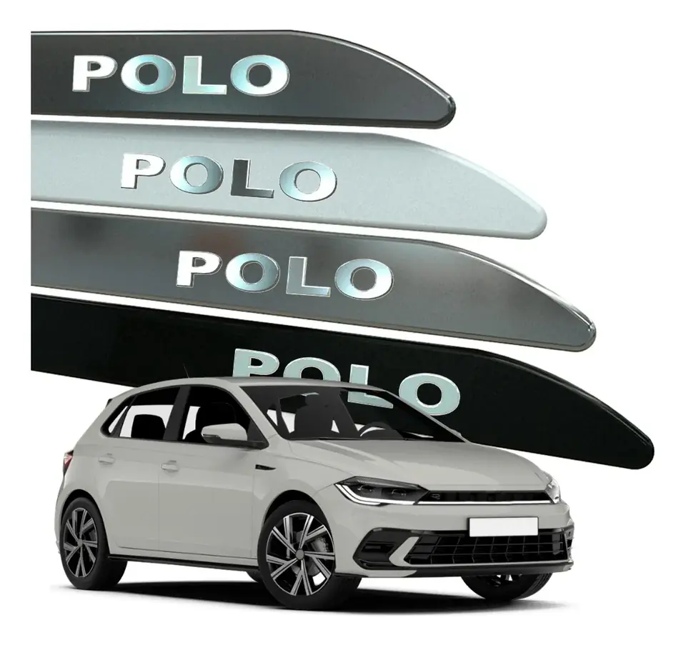 Moldura Lateral Para Polo Escrito Alto Cromado 2018 2025