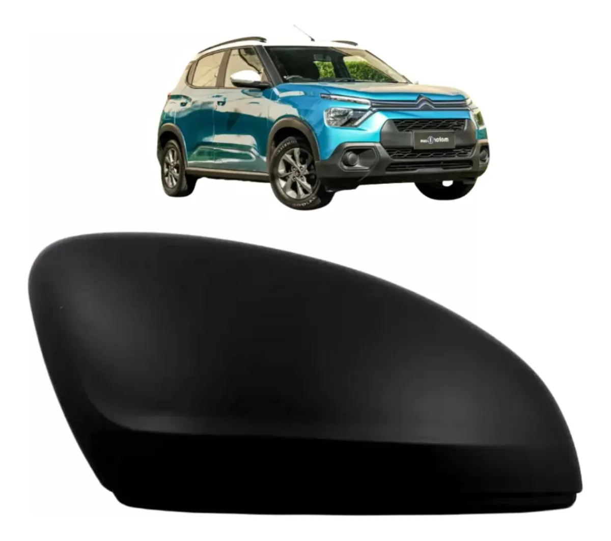 Cubierta del espejo retrovisor negro mate para Citroën C3 2022/2024 Unidad