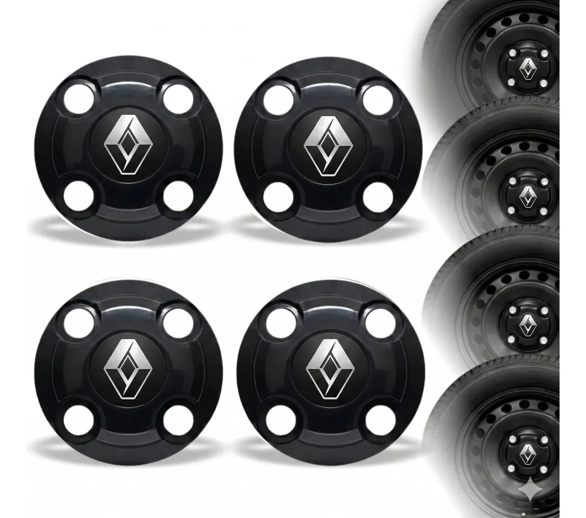 Juego de 4 taza central  para Renault Clio (2000–2003)