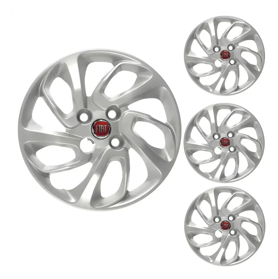 Juego de Tazas de Rueda Fiat Uno Attractive 2015, 2016 y 2017 Aro 14 – Color Plata