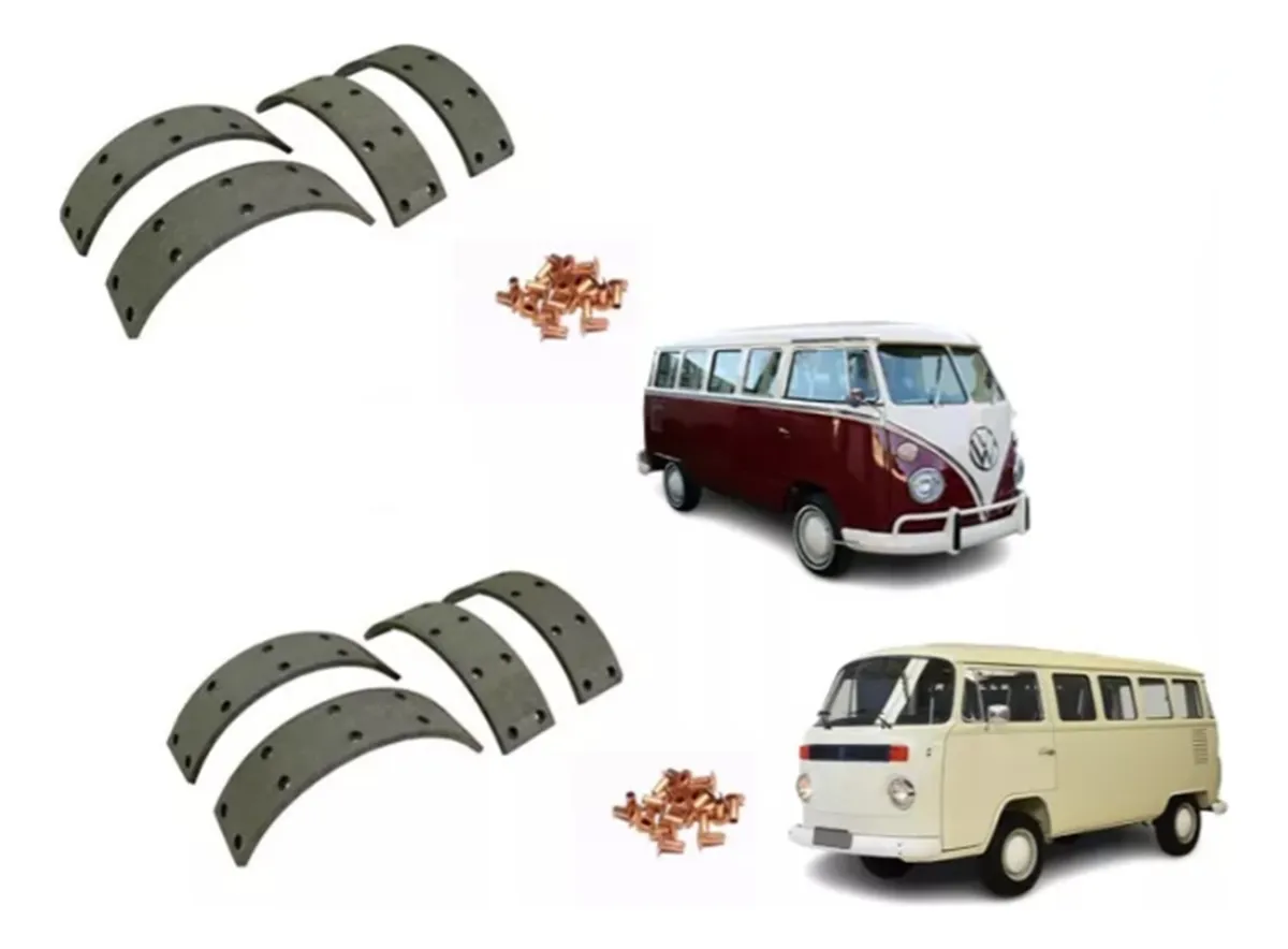 Cintas de freno delanteras y traseras Kombi 67/81 Tambor 4 ruedas