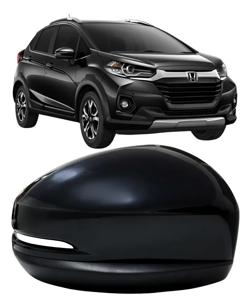 Carcasa de retrovisor Honda WR-V 2016-2021, con orificio, color negro, lado derecho)