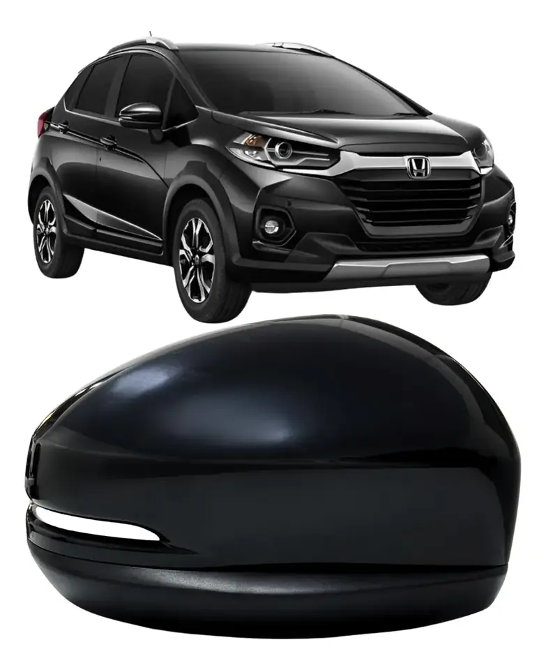 Carcasa de retrovisor Honda WR-V 2016-2021, con orificio, color negro, lado derecho)