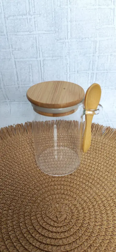 Frasco con tapa bamboo y cuchara