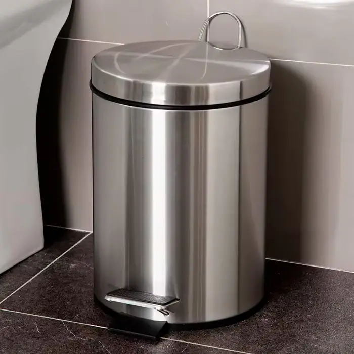 Cesto Tacho de Basura, Papelera de Acero Inoxidable con 5L.