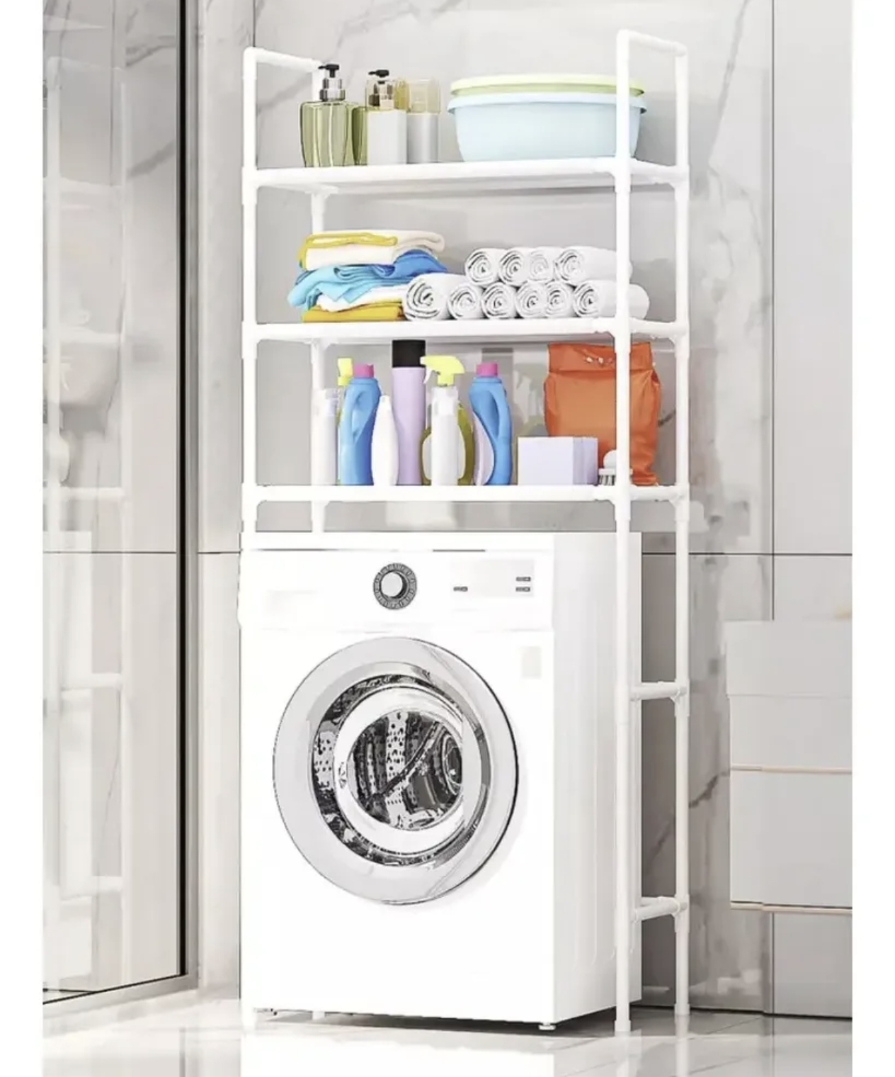 Estanteria Organizador Sobre Lavarropas 3 Estantes 155x72cm Blanco