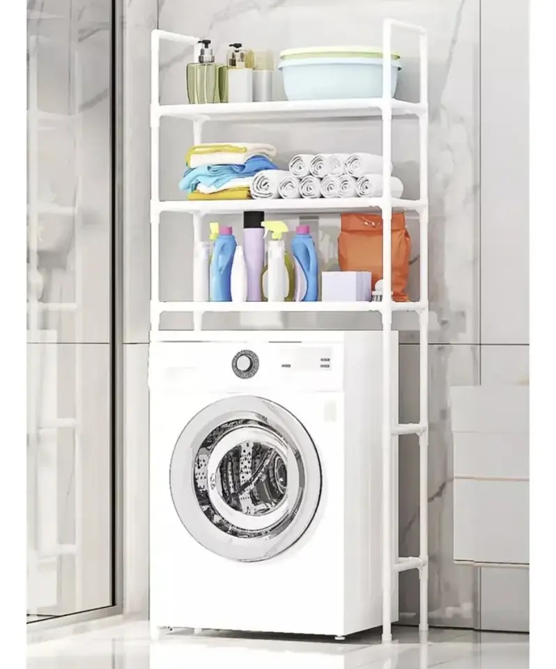 Estanteria Organizador Sobre Lavarropas 3 Estantes 155x72cm Blanco
