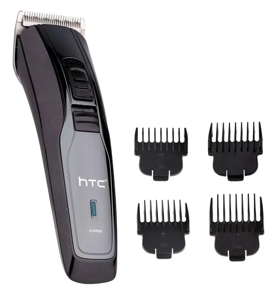 Cortadora de pelo recargable HTC AT-727 con diseño ergonómico azul