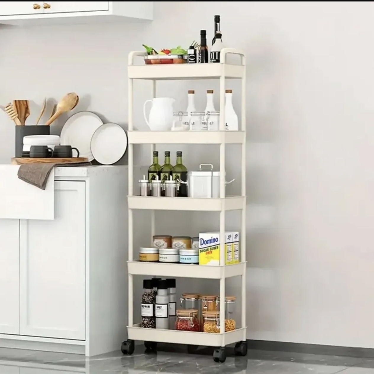 Carrito Organizador Con Ruedas 5 Niveles Multiuso BLANCO