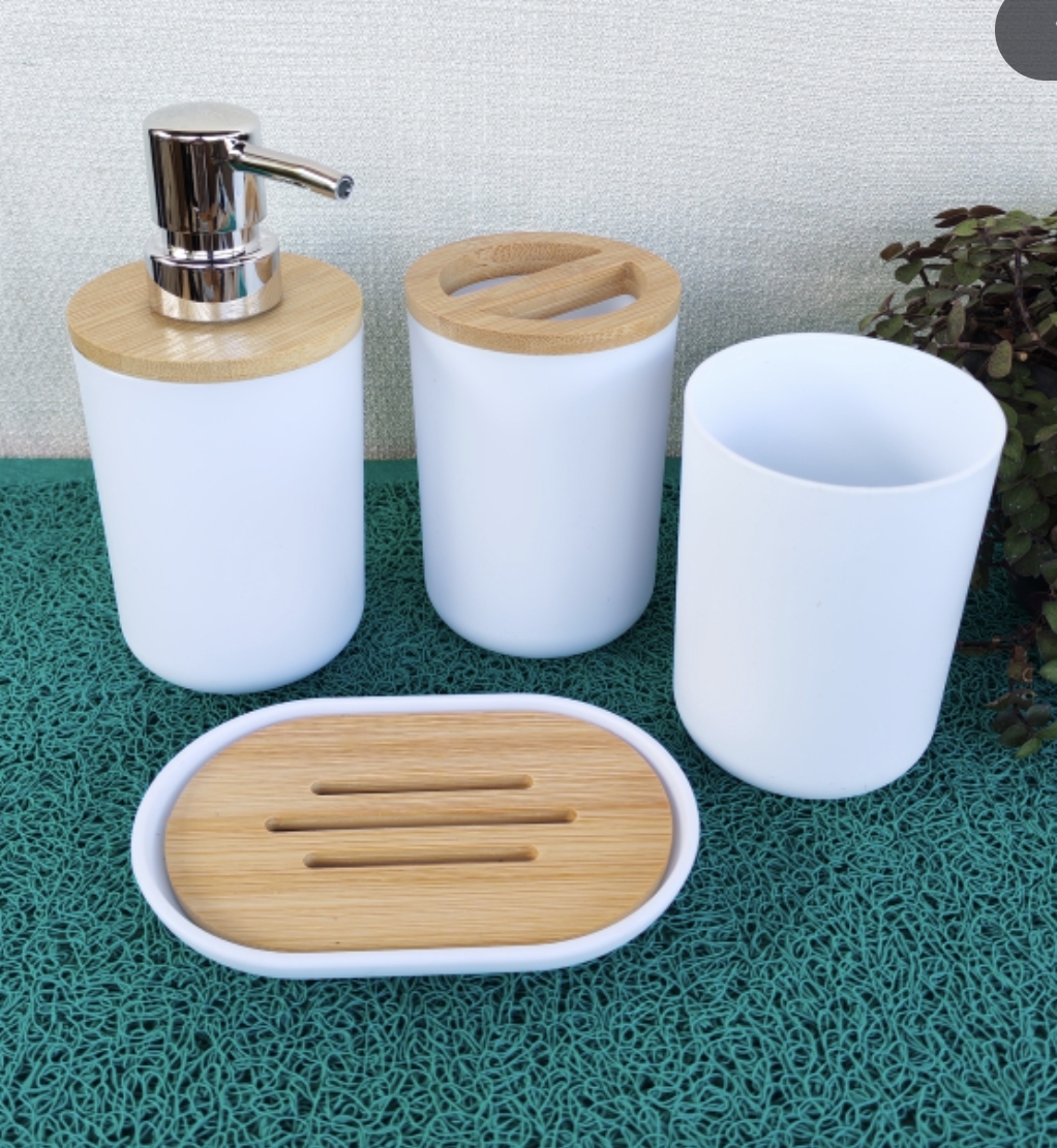 Set de baño diseño liso BLANCO