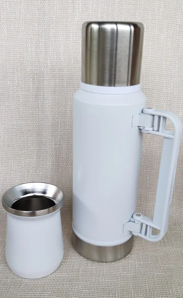 Termo 1.2L acero inoxidable + mate.