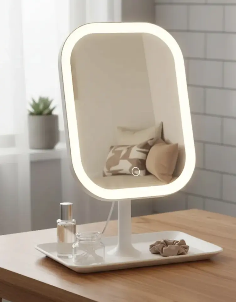 Espejo de maquillaje LED diseño elegante e inteligente