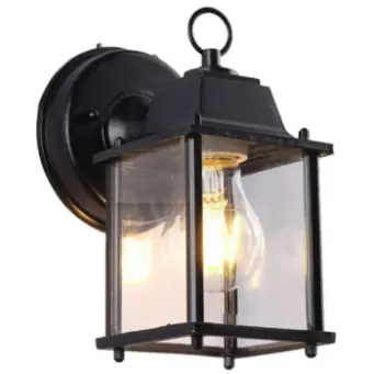 Farol de pared de 4 caras abierto en fundición de aluminio y vidrio