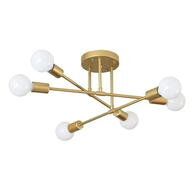 Artefacto aplique de 6 luces para techo tipo spot de metal