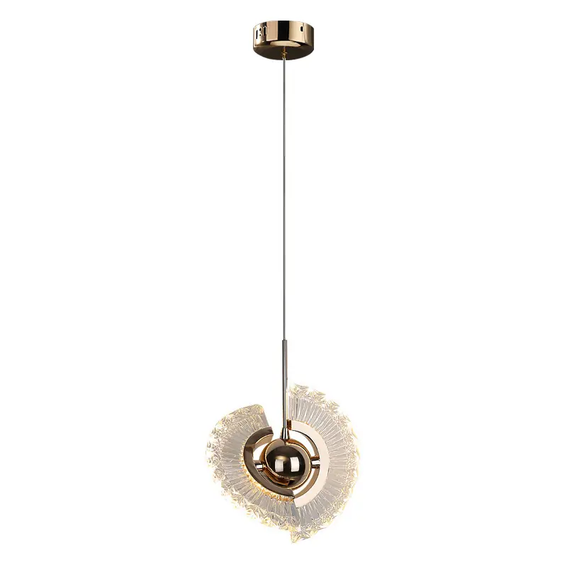 Lampara colgante plato de cristal led