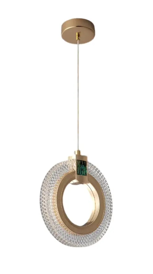 Lampara colgante circular de cristal led