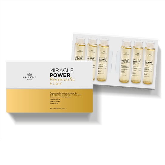 Ampolas Redensificadoras Miracle Power Amakha Paria com 6 ampolas de 15ml