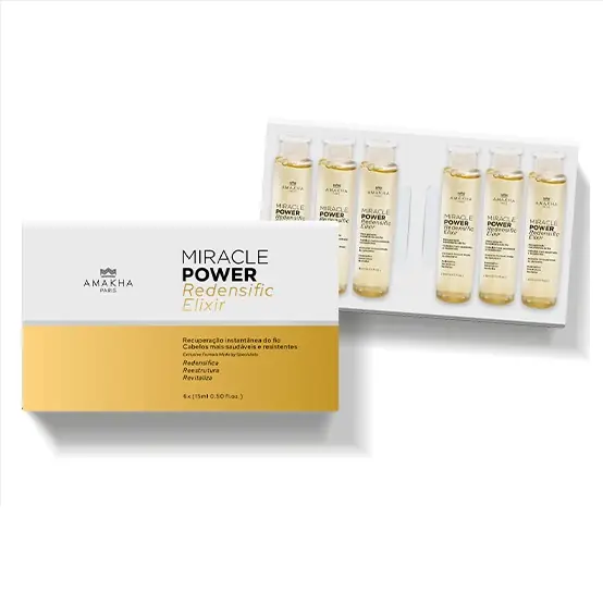 Ampolas Redensificadoras Miracle Power Amakha Paria com 6 ampolas de 15ml