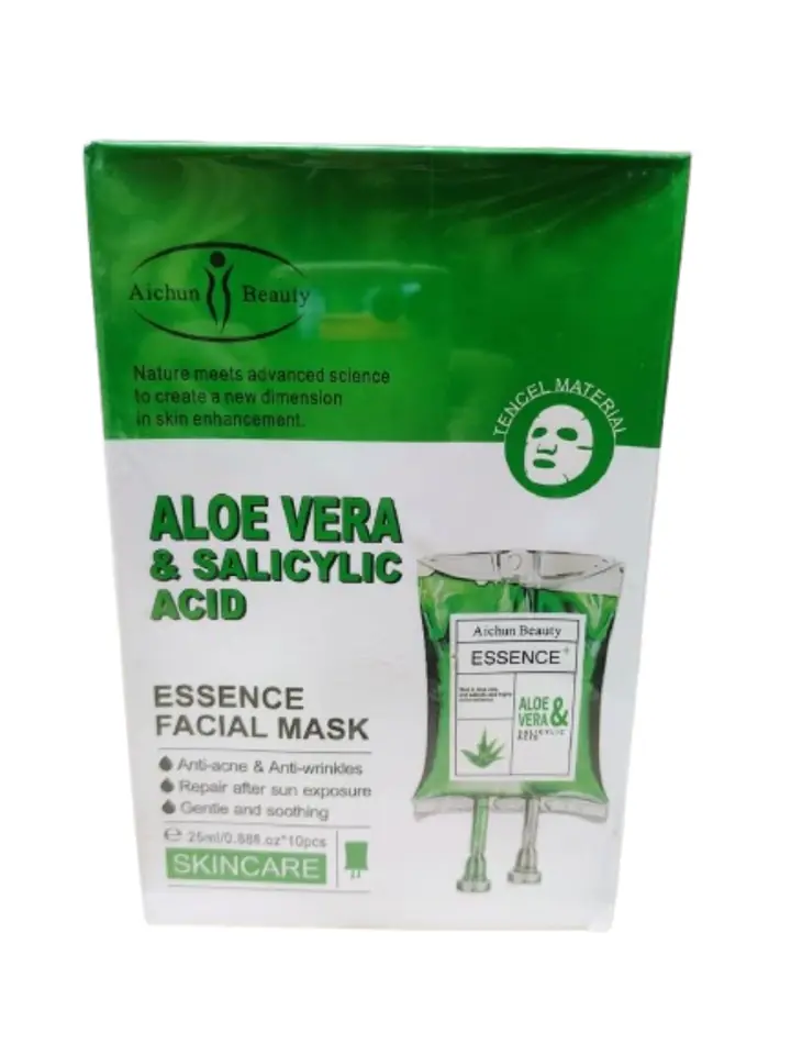 Mascarilla Facial De Acido Salicilico Y Aloe Vera Antiacne Todo Tipo De Piel
