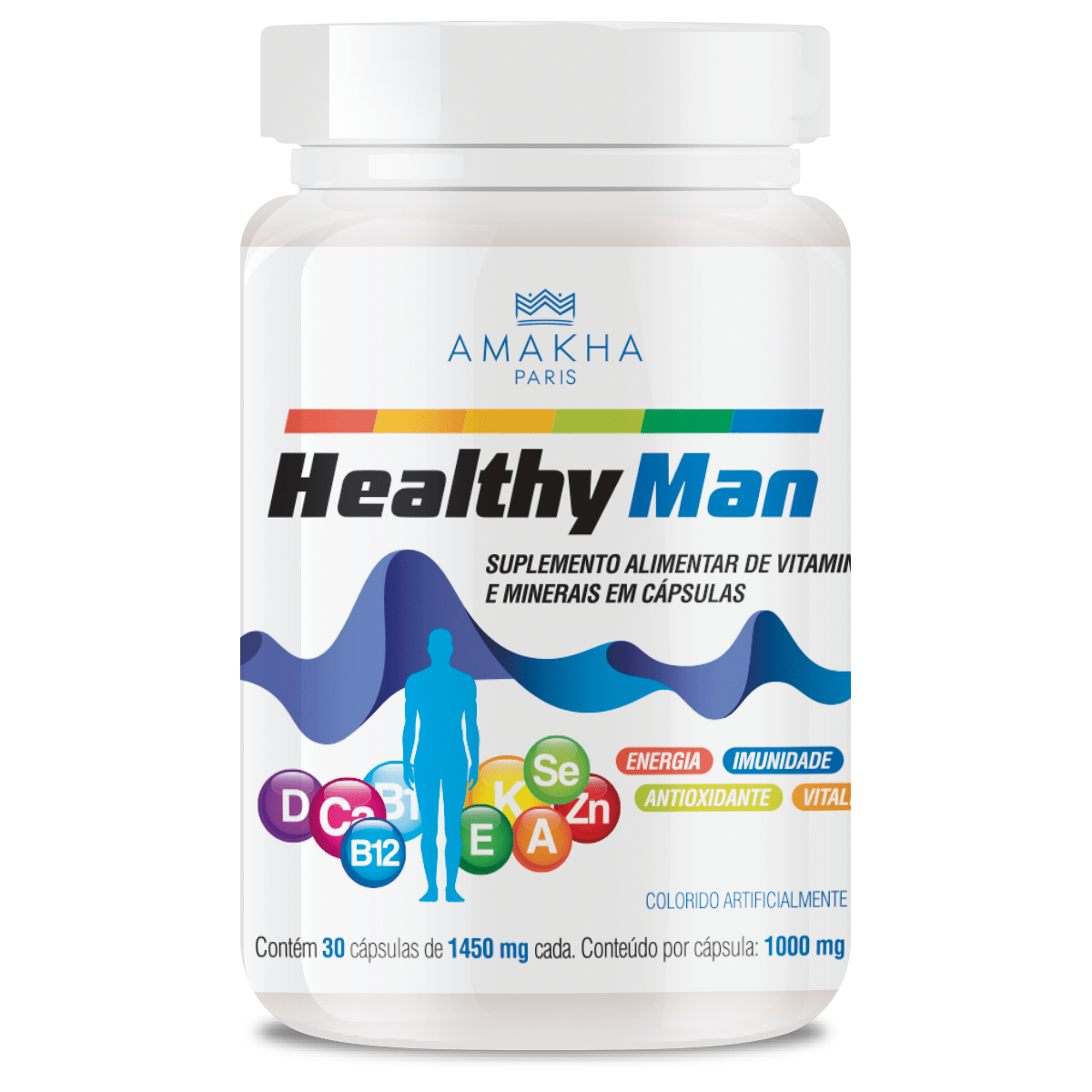 Suplemento A-Z Amakha Paris Healthy Men 30 Cps De 1000mg P/Hombre