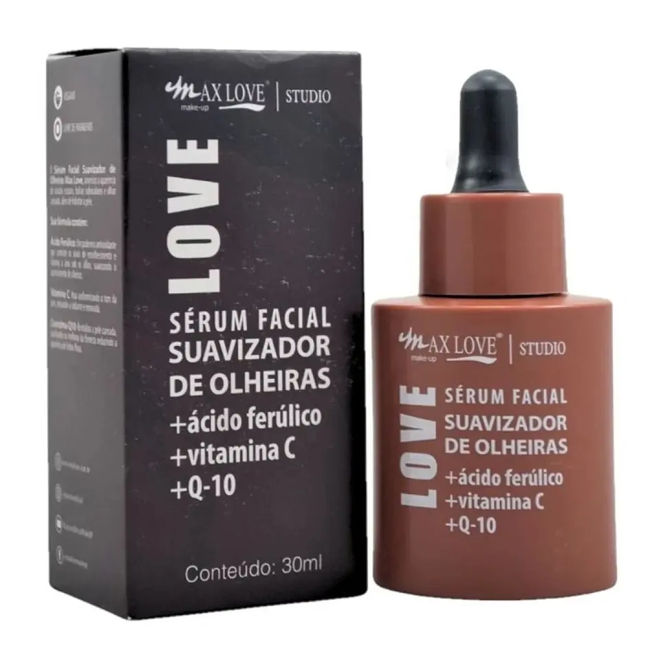 Serum facial vegano Max Love para suavizar las ojeras