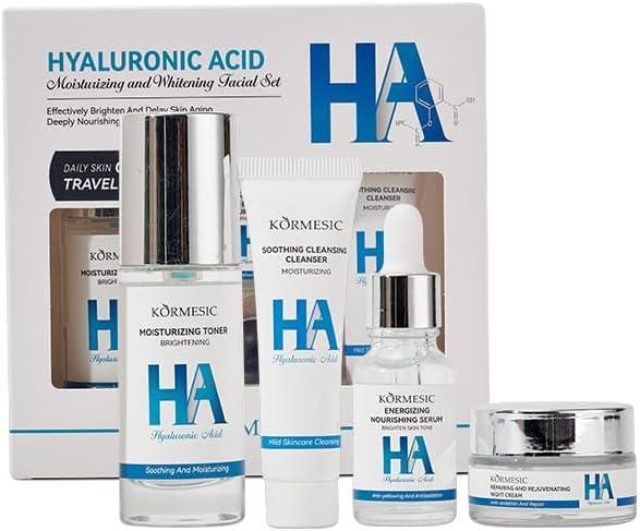 Set de Cuidado Facial Kormesic de 4 piezas con Ácido Hialurónico