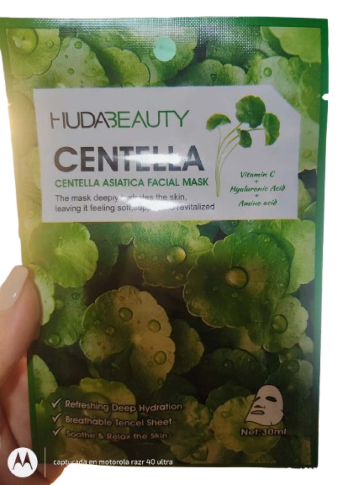 Mascarilla Facial De Centella Asiática Huda Beauty 30 Ml