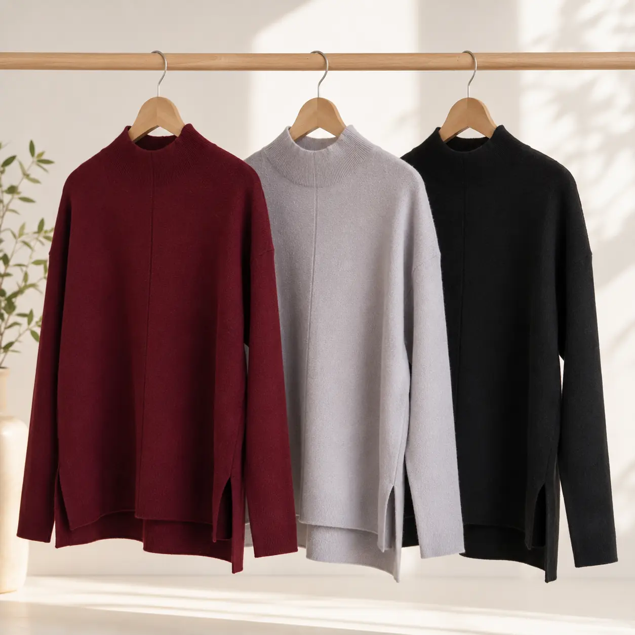 Sweater media polera en punto