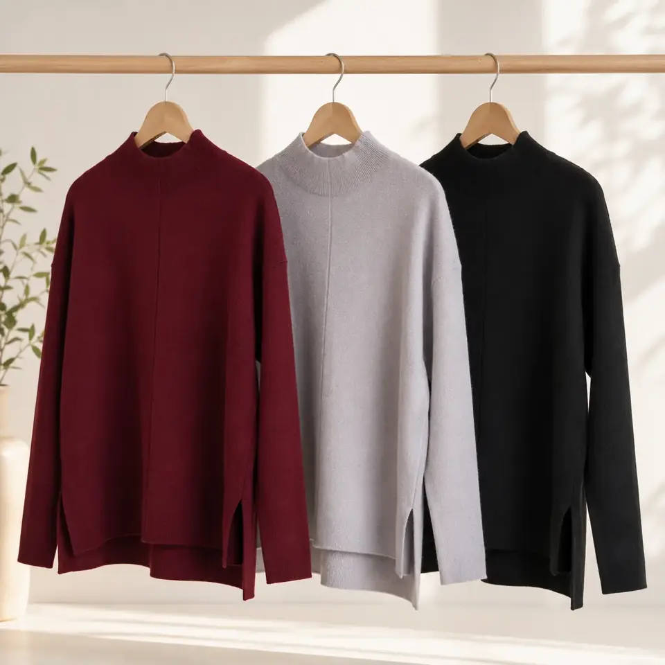 Sweater media polera en punto