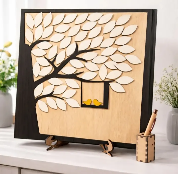 Cuadro firmas boda Arbol Pajaritos