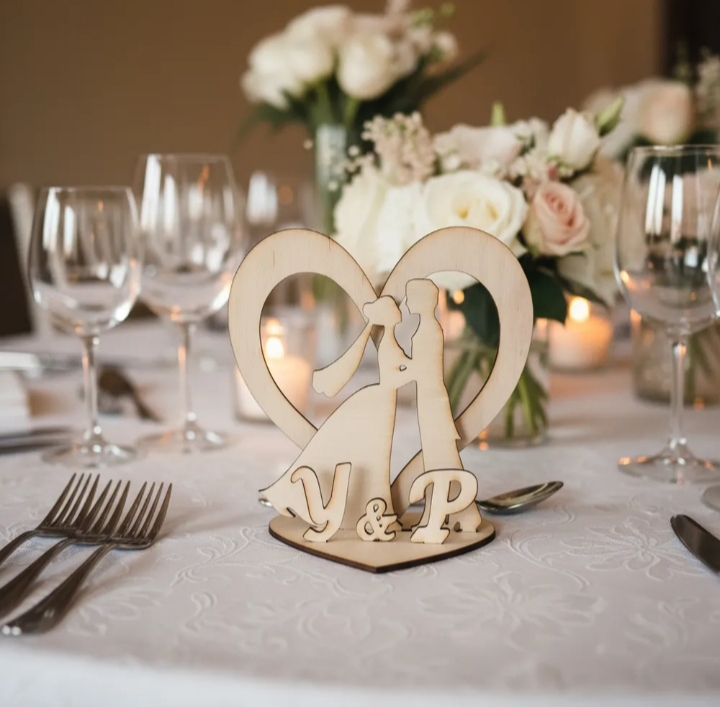 Centro de mesa boda iniciales