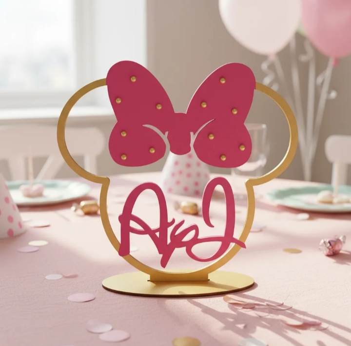 Centro mesa minnie perlas