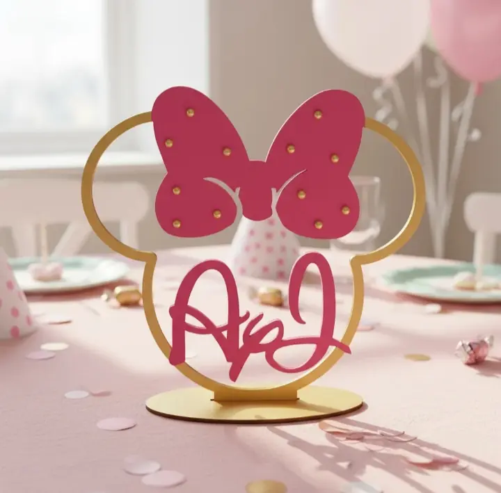 Centro mesa minnie perlas