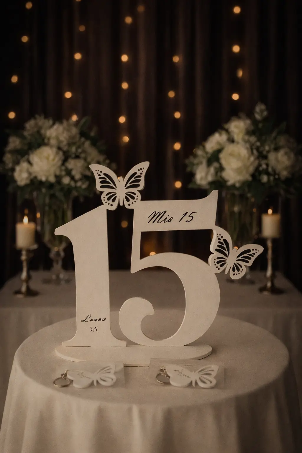 Centro de mesa 15 años Mariposa