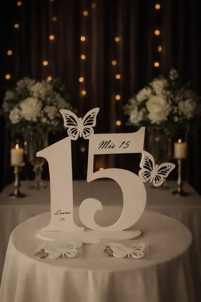 Centro de mesa 15 años Mariposa