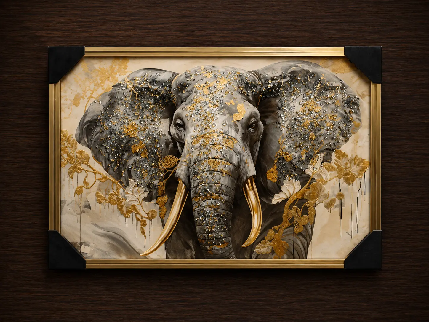 Elefante con flores horizontal
