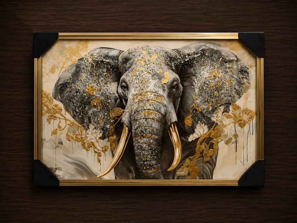 Elefante con flores horizontal