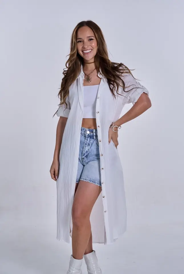 Camisola lino Blanca