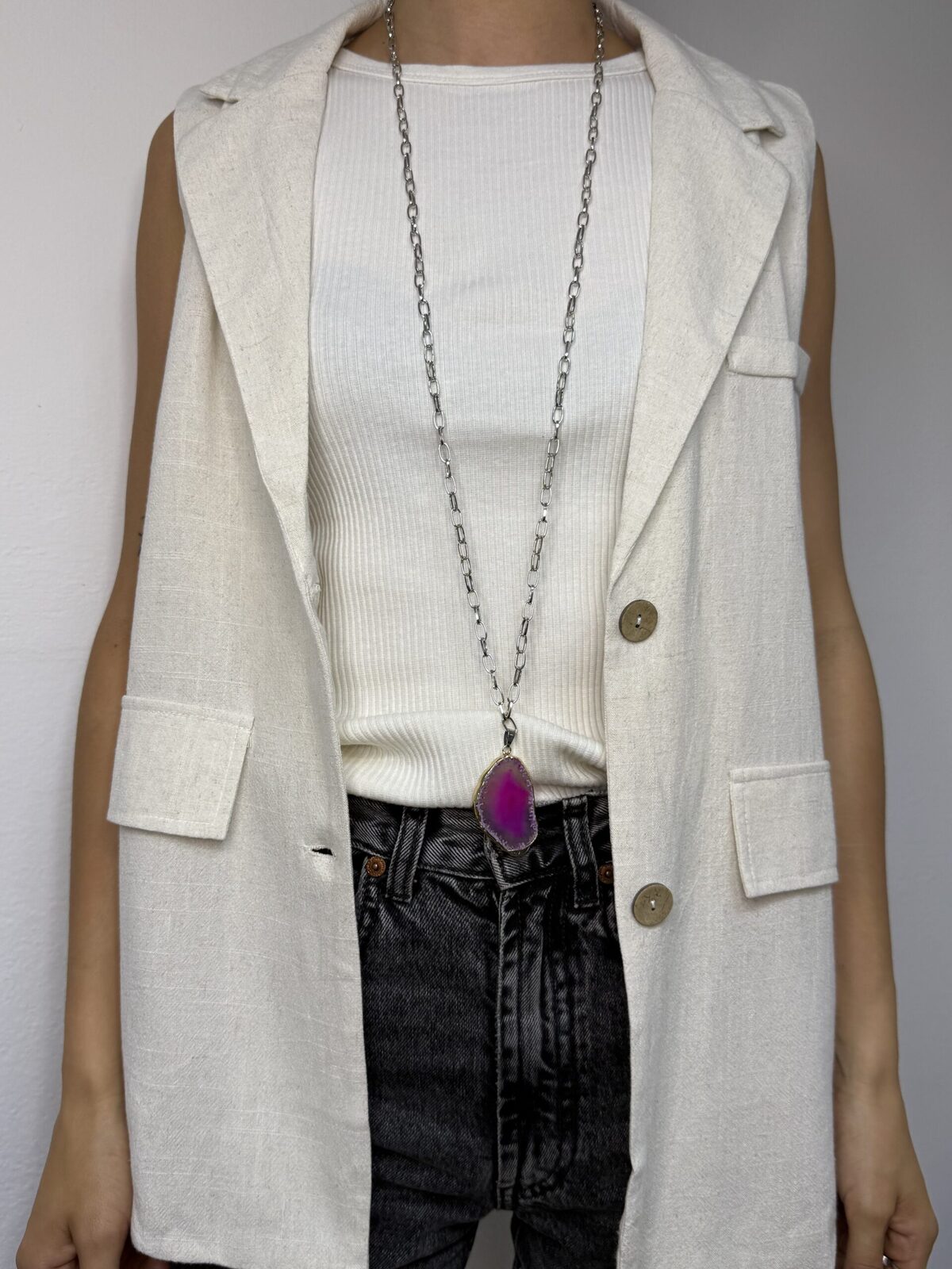 Collar piedra rosa