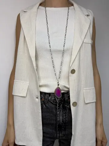 Collar piedra rosa