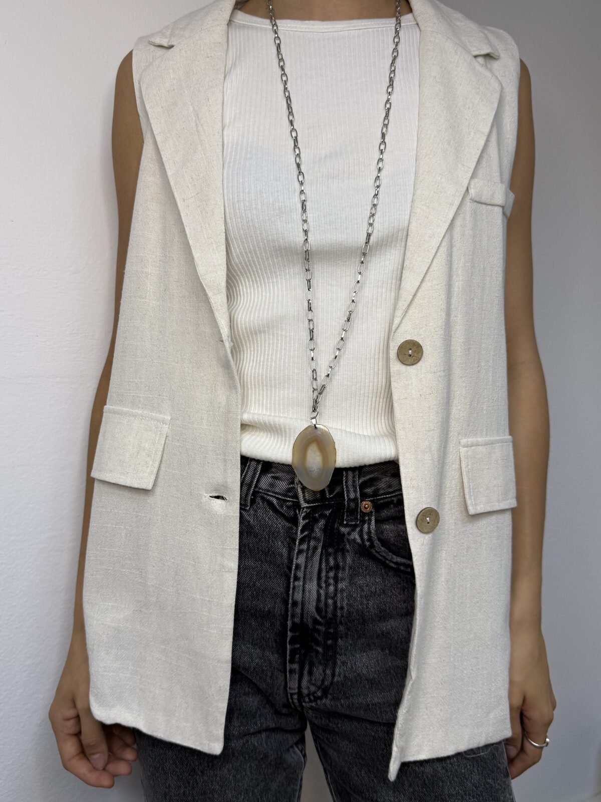 Collar piedra beige