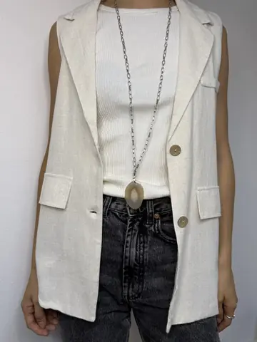 Collar piedra beige