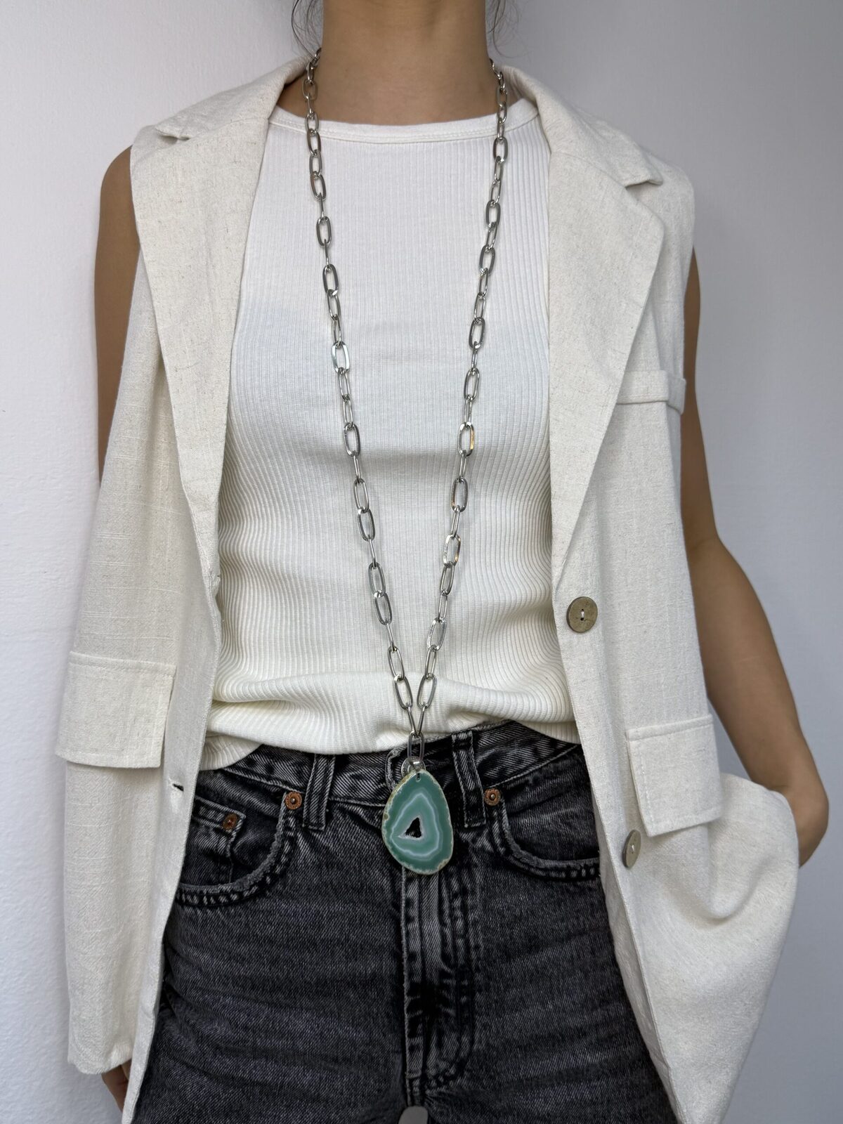 Collar piedra verde
