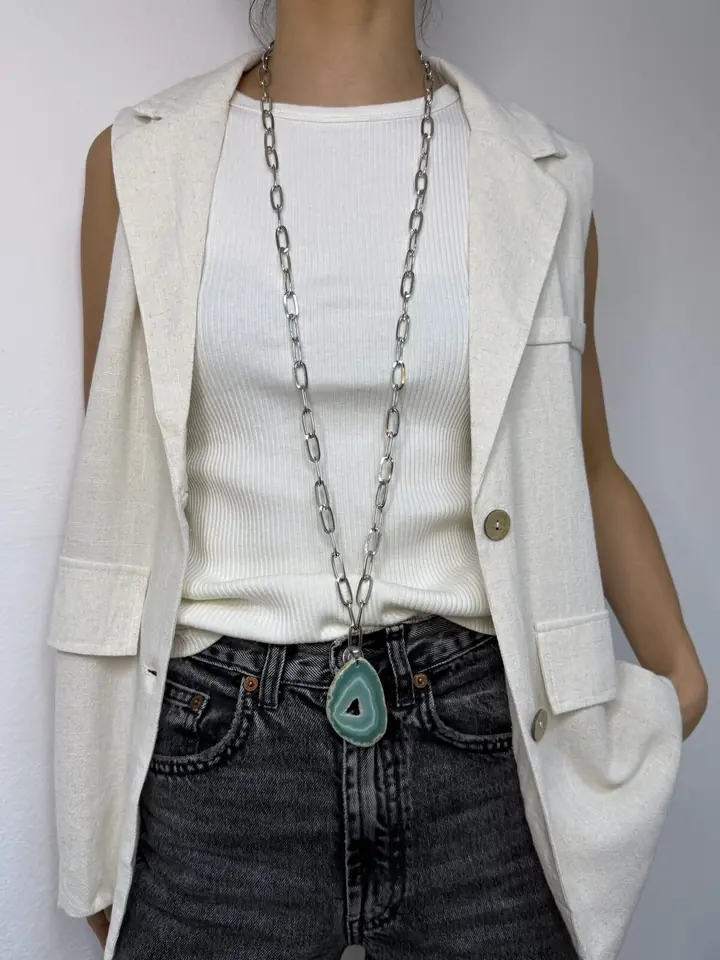 Collar piedra verde