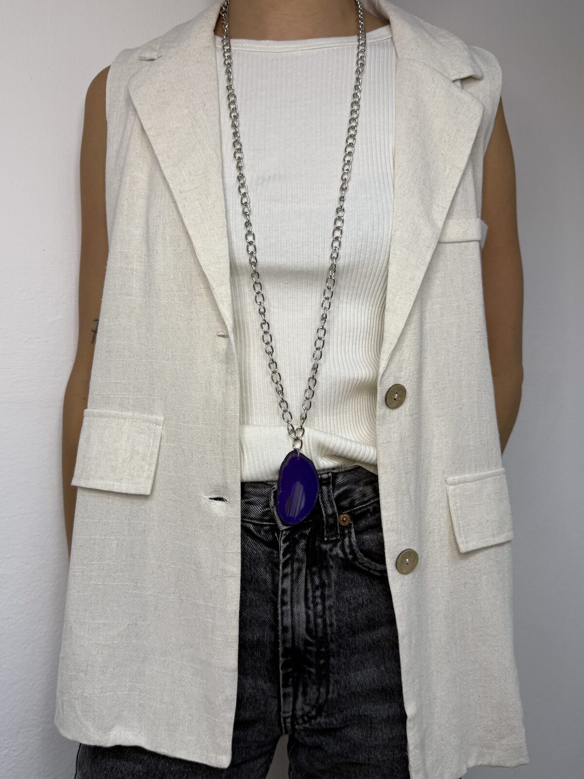 Collar piedra violeta