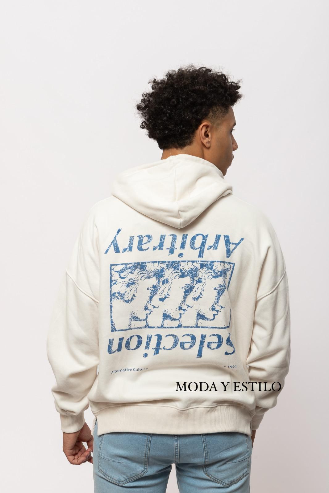 Buzo Oversize Estampa Blanco