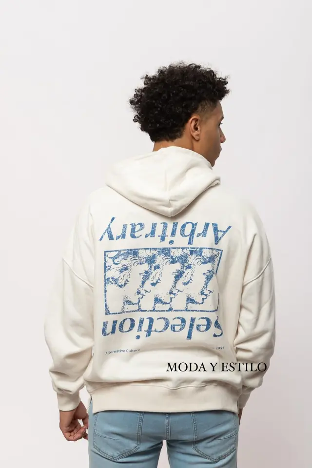 Buzo Oversize Estampa Blanco