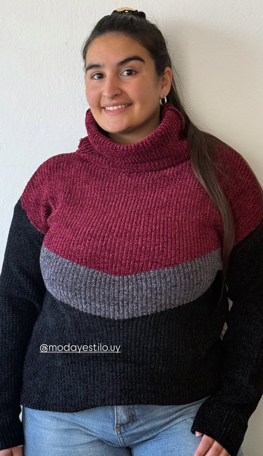 Polerón Chenille Comb.Oscuro